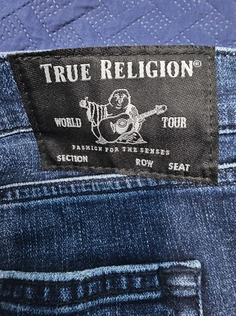 True Religion Men's Straight Jeans in Faded Blue